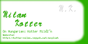 milan kotter business card